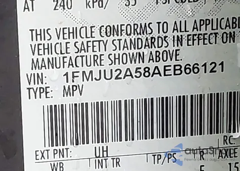 2010 Ford Expedition Limited from USA, damaged, VIN 1FMJU2A58AEB66121